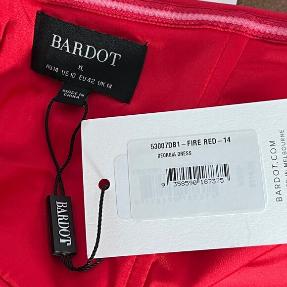 NWT Bardot Georgia Dress in Fire Red, size 10 - Picture 5 of 9